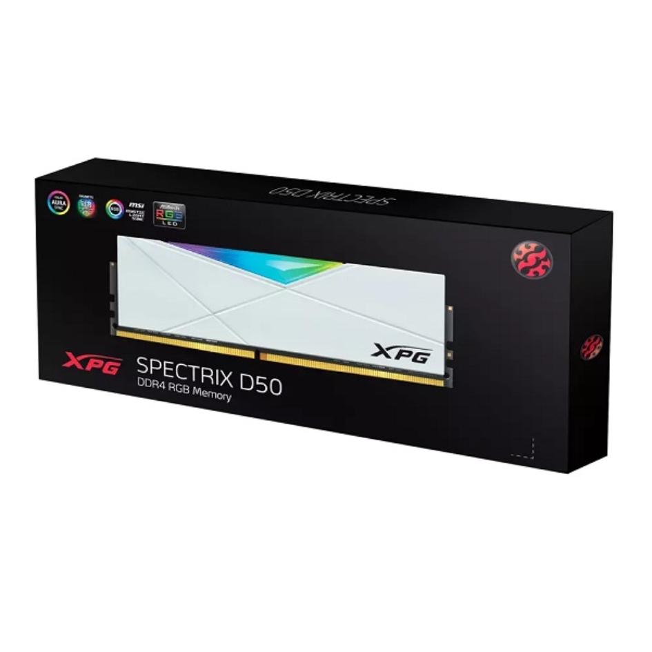 RAM DDR4 XPG SPECTRIX D50 8GB 3200 MHZ RGB WHITE